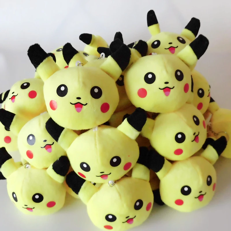 Juguetes de peluche de Pikachu para niños, colgantes de Pikachu, el mejor regalo de Navidad, 10cm, lote de 50 unidades