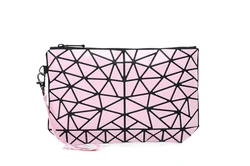 Bolsa de cosméticos con cremallera geométrica para mujer, bolsa de maquillaje para mujer, organizador de cosméticos para mujer, bolsa de viaje plegable, venta al por mayor, nuevo