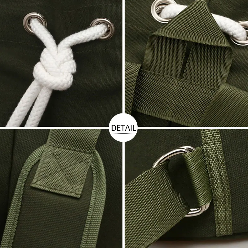 Men Gym Fitness Drawstring Backpack Canvas Bucket Basketball Bag Training School Travel Riding Outdoor Blaso Sac De Sport XA100D