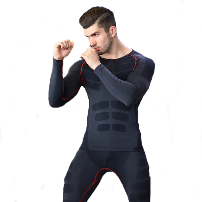 Brand Winter Thermal Underwear Sets Men Quick Dry Anti-microbial Stretch Thermo Underwear Male Warm Long Johns Underwear Suits