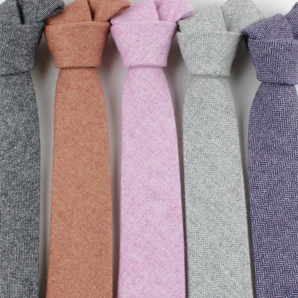 

High Quality Wool Viscose Tie Skinny Ties Narrow Solid Color Corbata Slim Striped Necktie Cravat Clothing Accessories 23colors