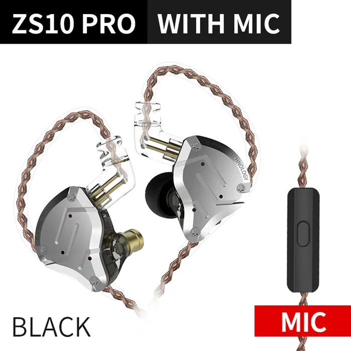 KZ ZS10 Pro Gouden Koptelefoon 4BA + 1DD Hybride 10 drivers HIFI Bass Oordopjes In Ear Monitor Hoofdtelefoon Ruisonderdrukkende Metalen Headset