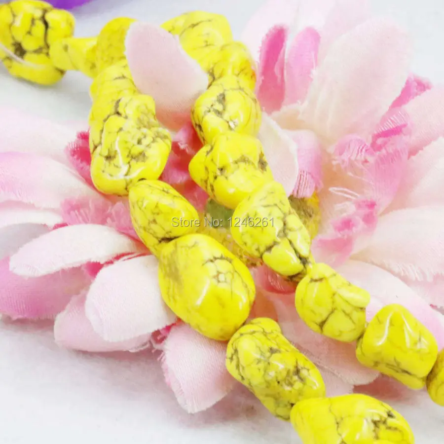 10-14mm Accessories Irregular Yellow Turkey Stone Loose Beads Stone DIY Howlite Accessory Parts 15inch Jewelry Gems Gifts Making