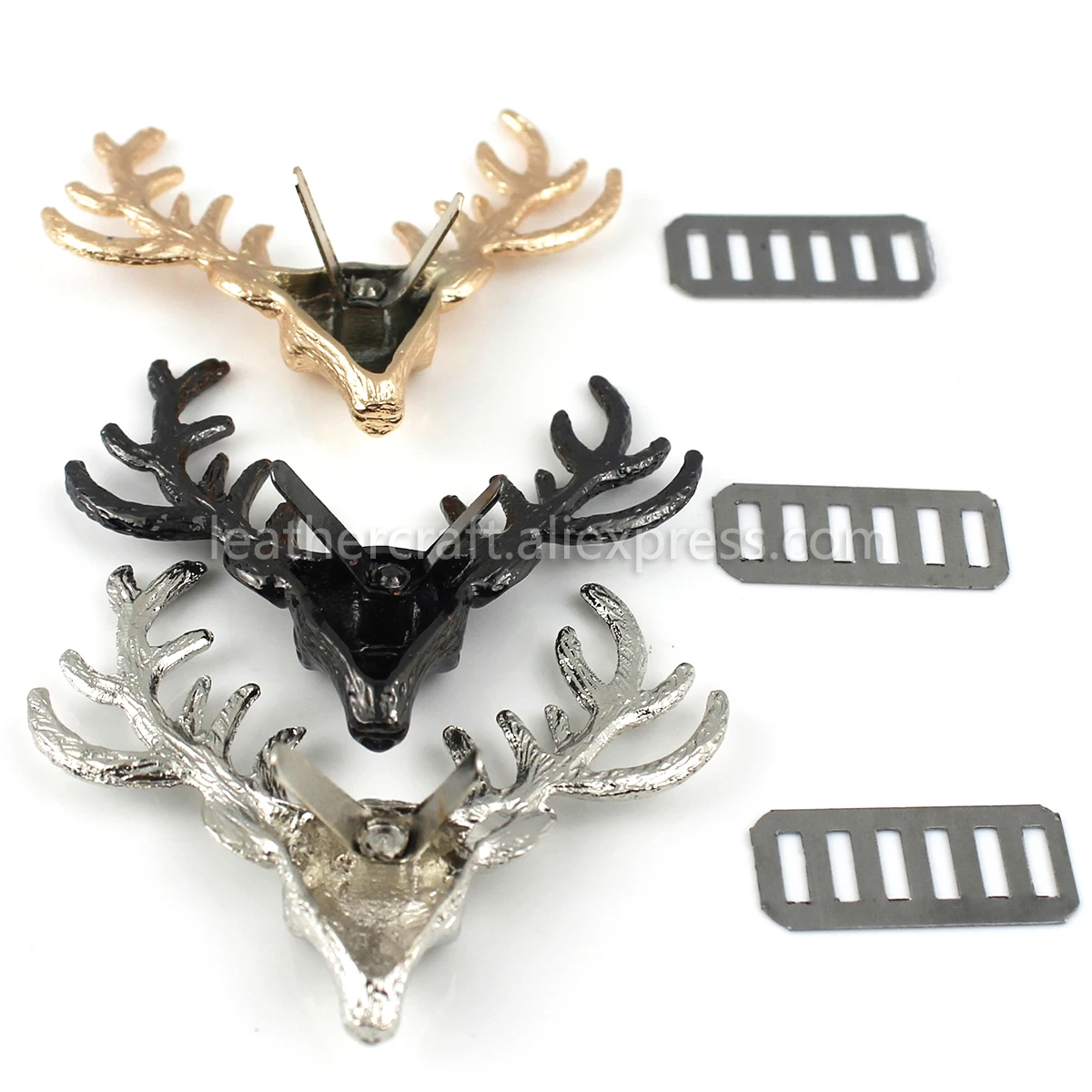 1x Metall-Schmuckverschluss in Form eines niedlichen Hirsches, Conchos-Schnalle, Taschen-, Hut- und Accessoire-Dekoration, DIY-Lederhandwerkszubehör, goldfarben, 60 mm (1-3/8") – Detail 13
