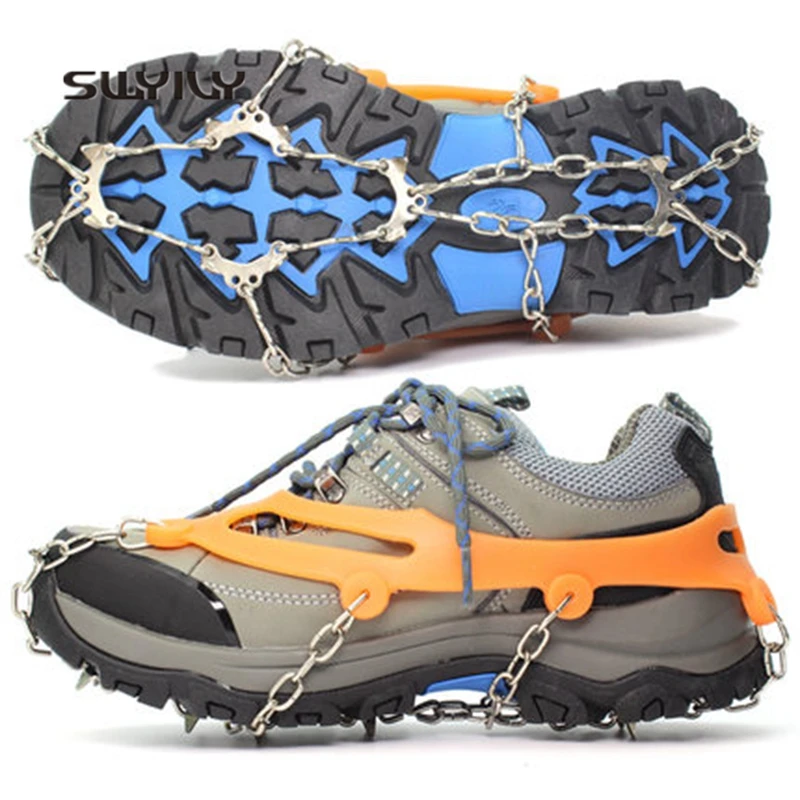 SWYIVY Outdoor Crampons Anti-skid Shoe Covers 10 Teeth Snow Claws Climbing Equipment Snow Ice Caught Hiking Shoes Nail Chain