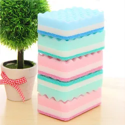 5 Pcs/Pack Washing Sponge Kitchen Cleaning Tool Home Essential Color Random Household Wave Sponge High Quality Wholesale