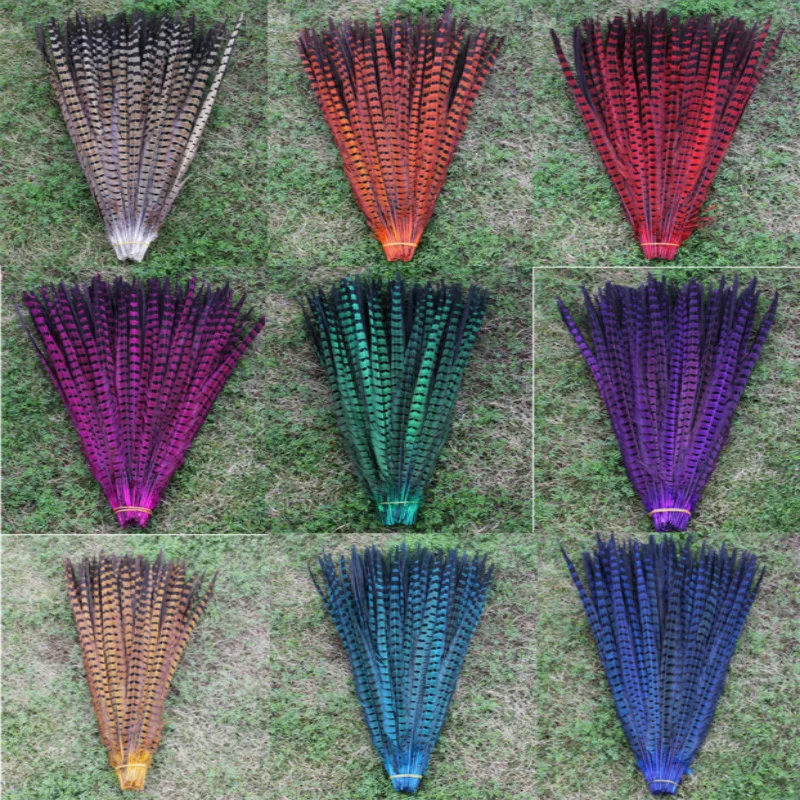 100 root wholesale sell multicoloured pheasant feather 40-45cm16-18 inch DIY handwork ornaments feather