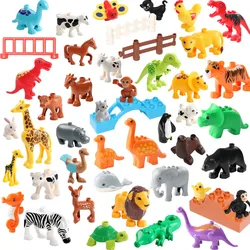 Zoo Animals Figures Building Blocks Big Size Accessories Blocks Educational DIY Brick Toys For Children Gift