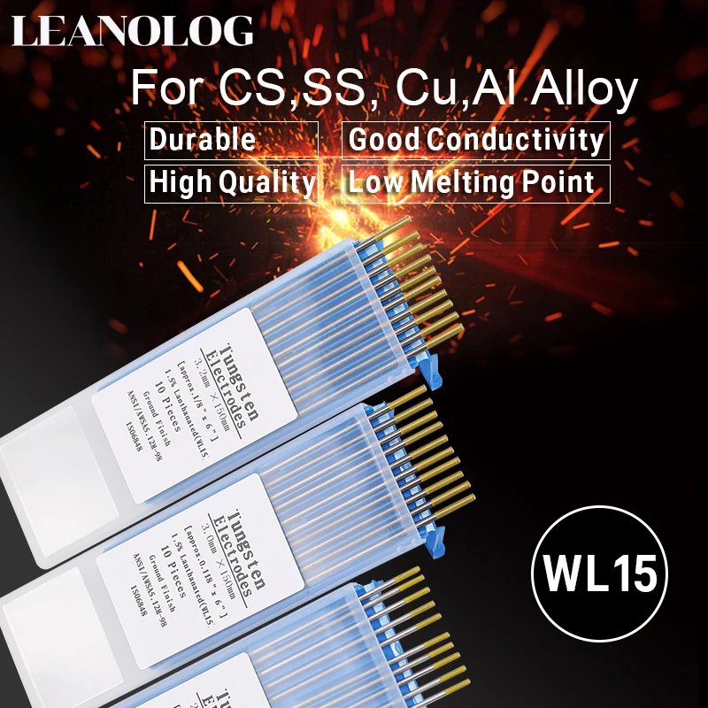 10 pz oro testa Tungste elettrodo 1.6/2.0/2.4/3.0/3.2/4.0 x150mm TIG tungsteno ago/asta di tungsteno/perno di saldatura