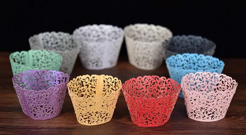 

Wholesale 2000pcs Lace Laser Cut Cupcake Wrapper Clouds Muffin Paper Cup Wedding Gift Box Birthday Party Favor Baby Shower decor