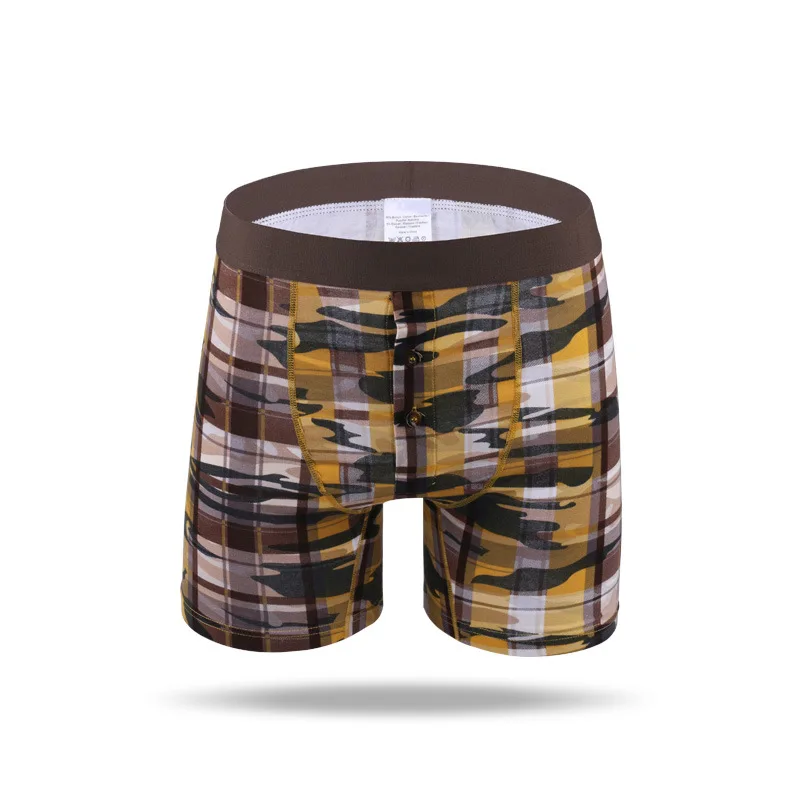 Men's underwear Extra long Men's boxers Men's shorts cotton Camouflage underwear 6 pieces/lot