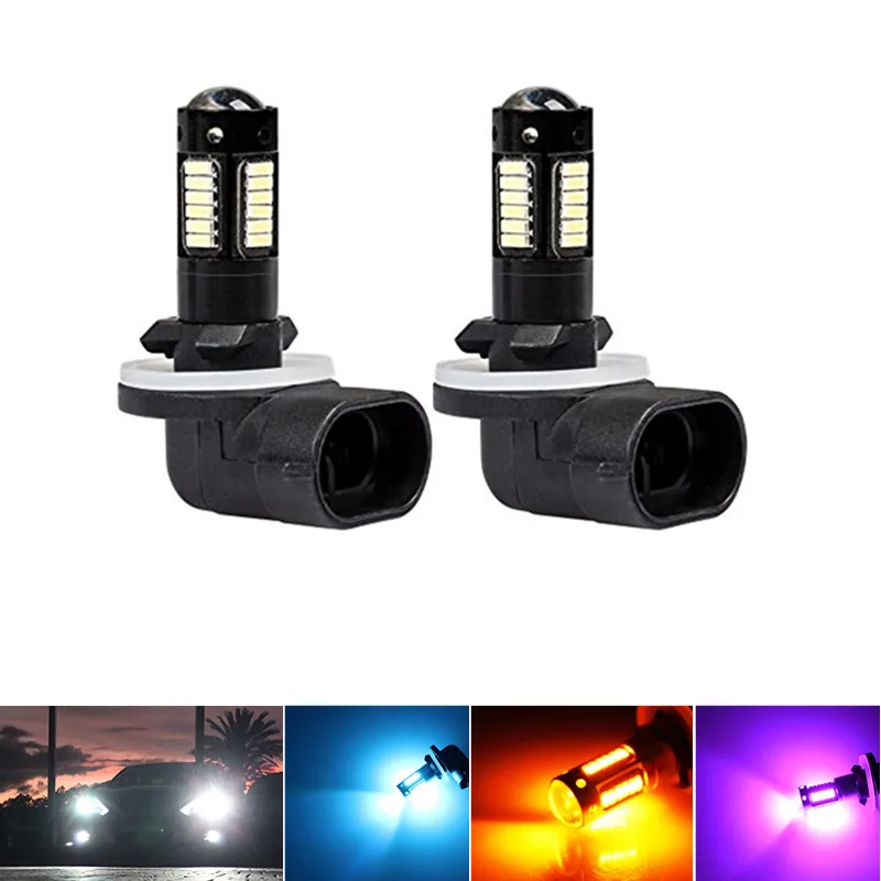 

2pcs High Power H27 881/H27 880 LED Replacement Bulbs Car Fog Lights Daytime Running Lights DRL Lamps 12V White Amber Ice Blue