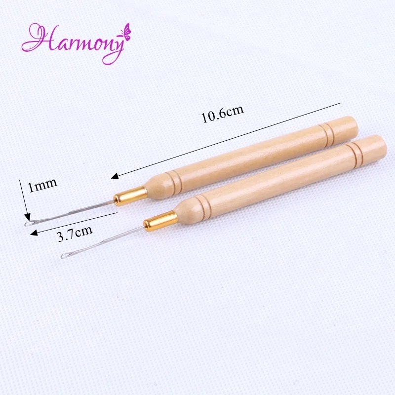 20pcs/lot 20 pcs Wood Hook Pulling Needle with small hook professinal for Micro ring hair extension tools Needle