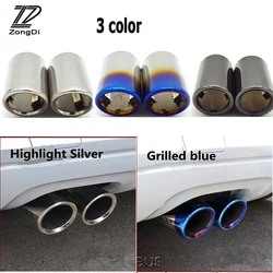 ZD 2PCS For Volvo XC60 S60 XC90 V40 V60 2011 2012 2013 2014 Stainless Steel Car Exhaust Tip Muffler Pipe Cover Accessories