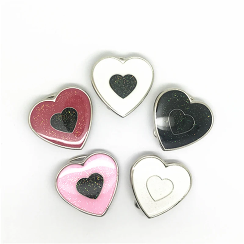 Custom Factory 200 pcs wholesale women's color heart-shaped metal belt buckle for 3 cm belt