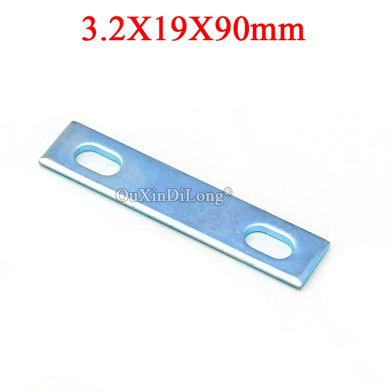 NEW 50PCS Thicken Metal Straight Flat Corner Braces 3.2x90x19 Furniture Splicing Fittings Board Frame Shelf Support Connectors