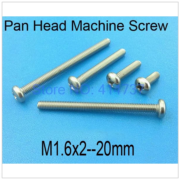 

100pcs/lot Stainless Steel 304 M1.6 Pan Head Phillip Cross Receseed Machine Screw Length 2mm--20mm