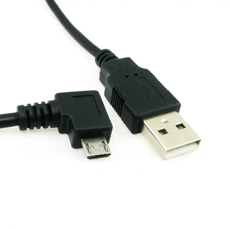 Right angled 90 degree Micro USB 5pin Male to USB Data Charge Cable 5ft 1.5m for Cell phone Tablet