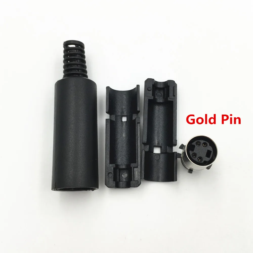 1Pcs Gold Copper Pin Mini 4 5 6 8 Pin Din Female Plug With Plastic Handle Soldering Cable DIY PS2 4P 5P 6P 8P Socket Connector