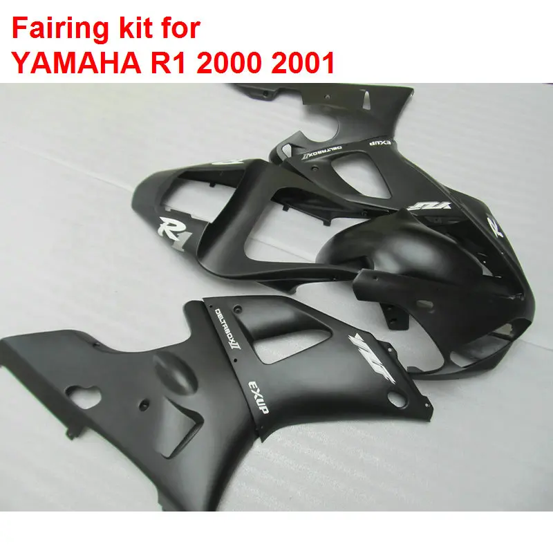 Matte black Aftermarket body parts for Yamaha fairings YZF R1 00 01 motorcycle fairing kit YZFR1 2000 2001 BA12