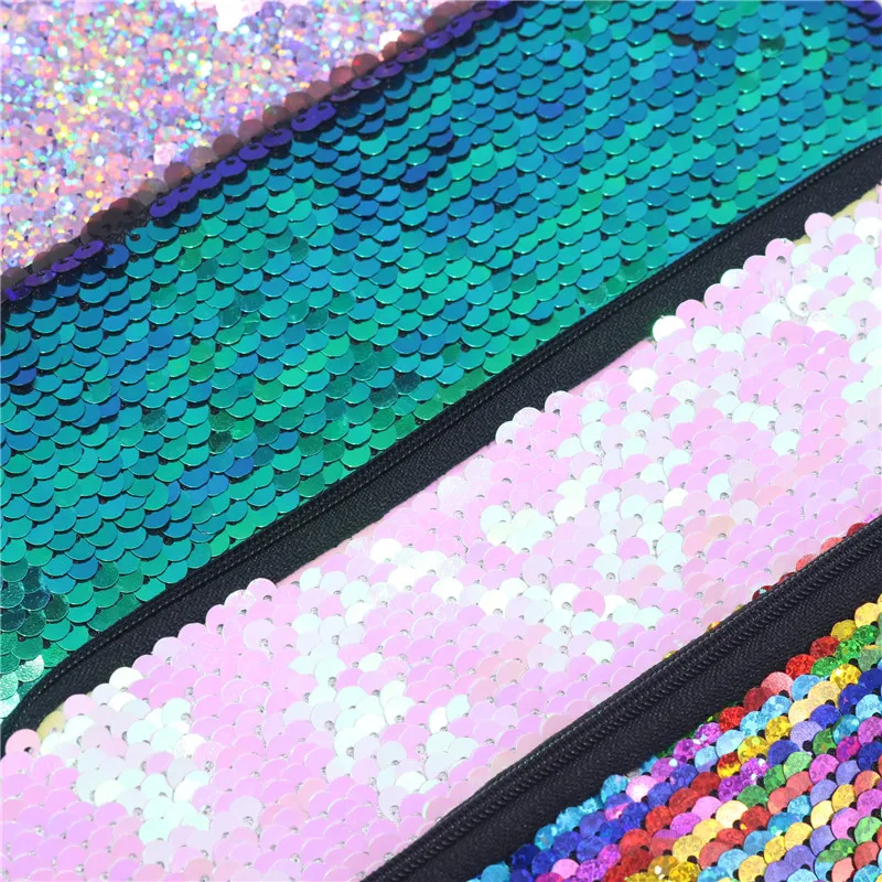 1 Pcs New Sequin Pencil Case Flash Magic Sequin Pen Bag School Supplies Girl Handbags Sundries Cosmetic Bag Multi-function Bag