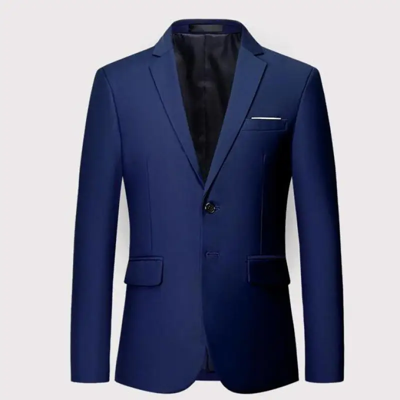 Chaquetas formales blancas de manga larga para hombre, Blazer de traje coreano, ropa de oficina y boda, talla grande 6XL, 5XL, Color liso