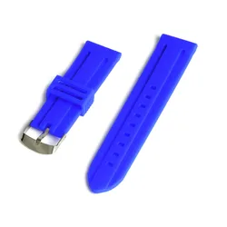 20mm 22mm 24mm Blue Color Silicone Rubber Watch Strap Band Deployment Buckle Waterproof Watchband horlogeband cinturino