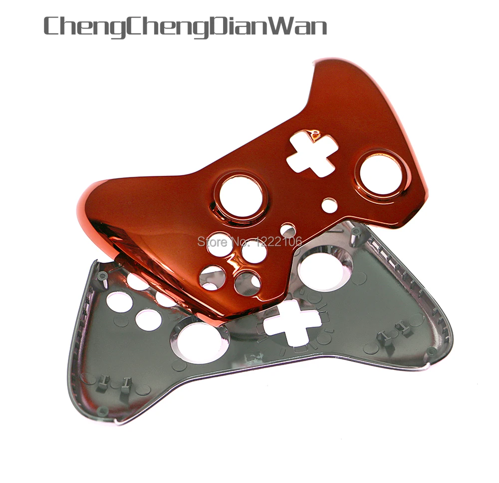 

ChengChengDianWan plated chrome wireless controller housing case top cover for xbox one controller front faceplate 10pcs