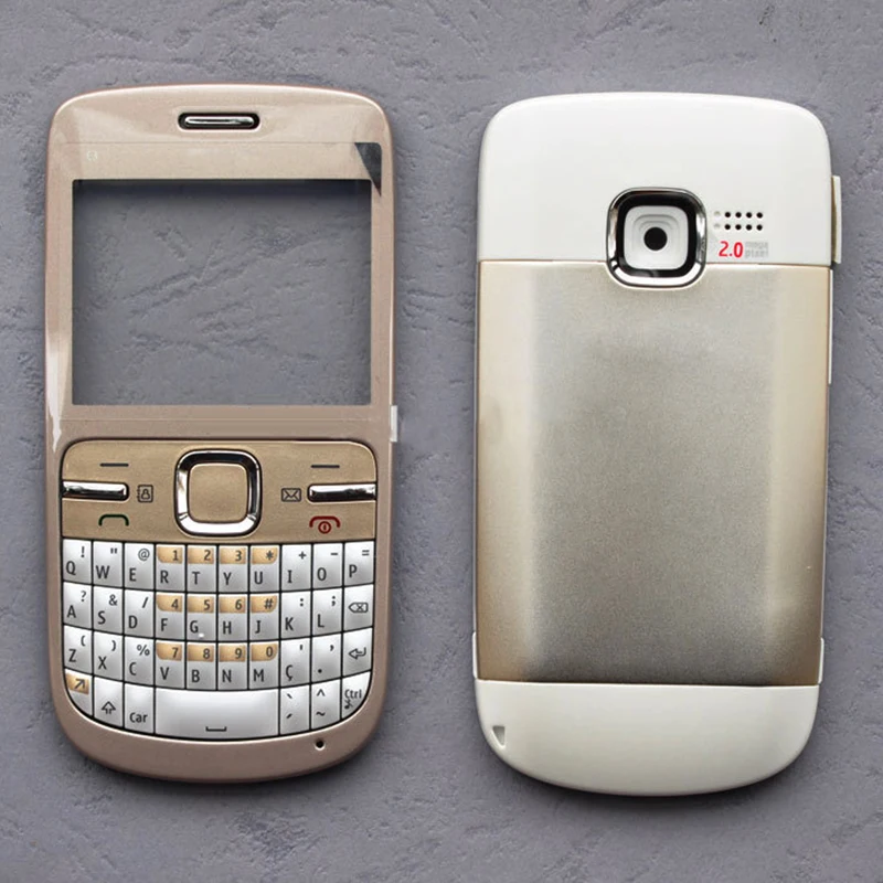 ZUCZUG For Nokia C3 C3-00 Full Complete Mobile Phone Housing Cover Case+ English Keypad + Logo