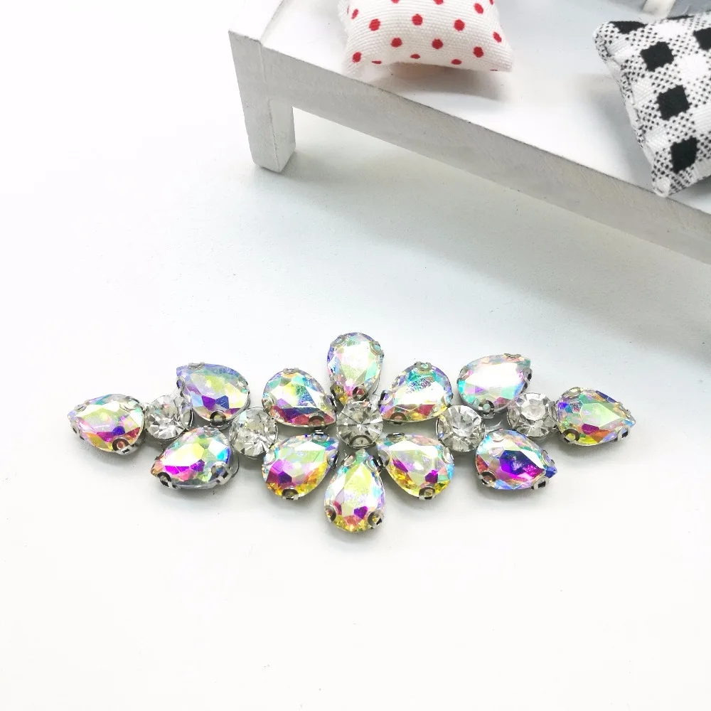 Rhinestone Iron On Patch Motif Applique DIY Crystals Patch Rhinestone Hotfix Applique Strass Sewing Appliques For Clothes Shoes