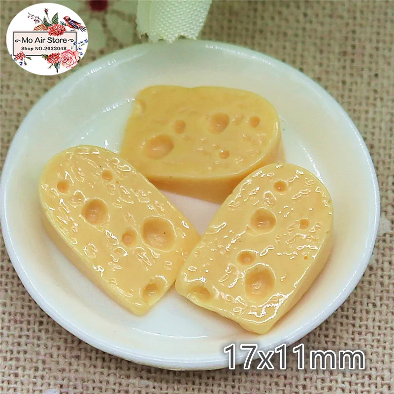 Cheese 10PCS 17x11mm Resin Flatback Cabochon Miniature Food Art Supply Decoration Charm