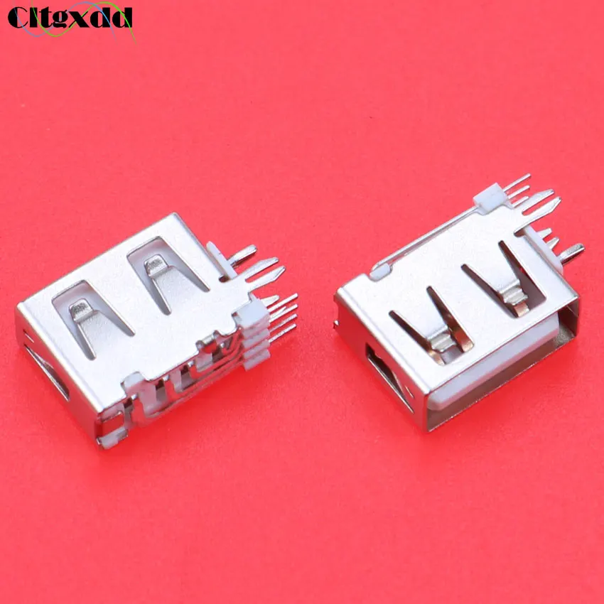 Cltgxdd 1Piece USB Type-A Female PCB Mount Socket Connector Vertical USB A Female Socket Jack Connector Flat 90 degree - Image 2
