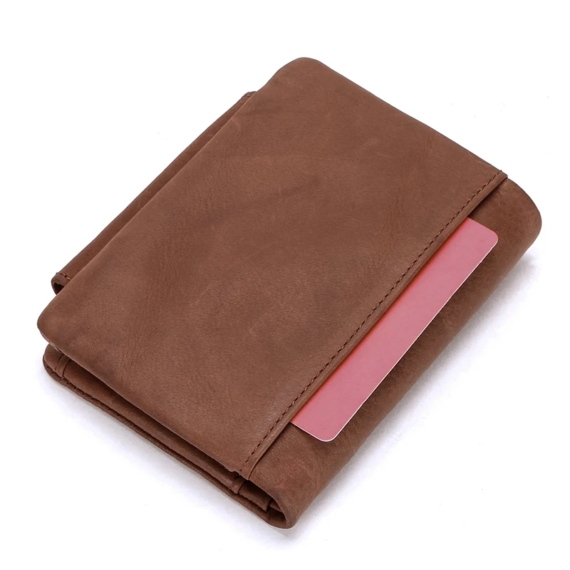 CONTACT'S Genuine Leather Men Wallets Trifold Wallet Male Zip Coin Pocket Purse Hasp Design Men's Wallet Short Cuzdan Portomonee