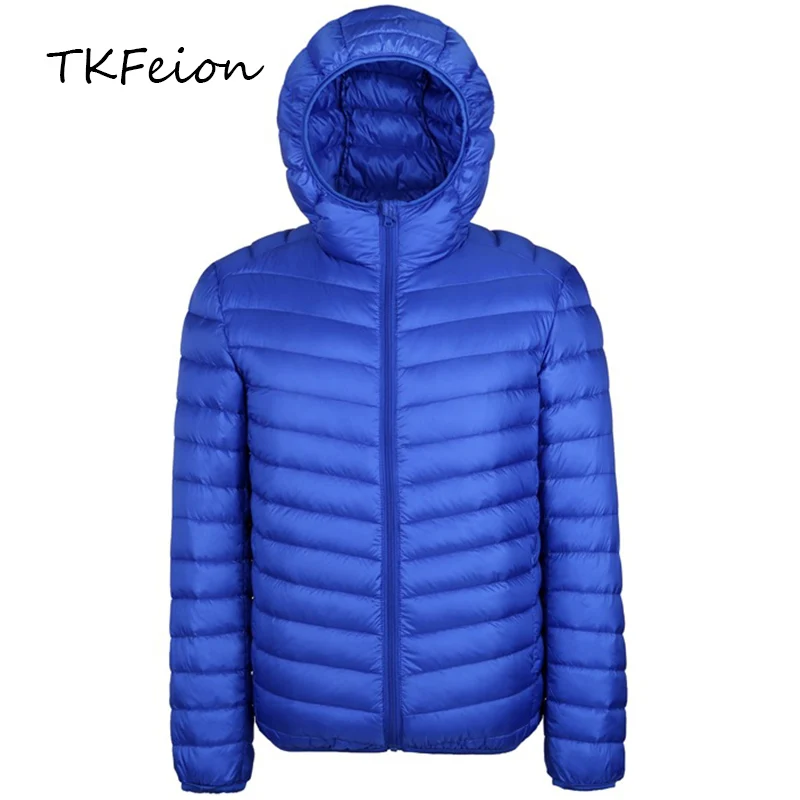 2018 Autumn Winter Men's Hooded Coat Fashion Lightweight Portable Duck Down Warm Outwear with Caps Male Casual Thin Slim Jackets