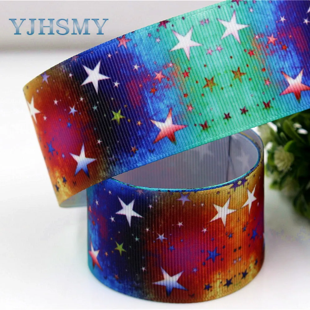 YJHSMY C-171108-430,38 mm 5 Yards geometry Thermal transfer Printed grosgrain Ribbons,clothing Accessories DIY wrap Material