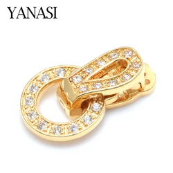 Clasps Accessories For DIY Jewelry Making Supplies Copper Cubic Zirconia Clasps For Handmade Woman Pearls Necklace Bracelet