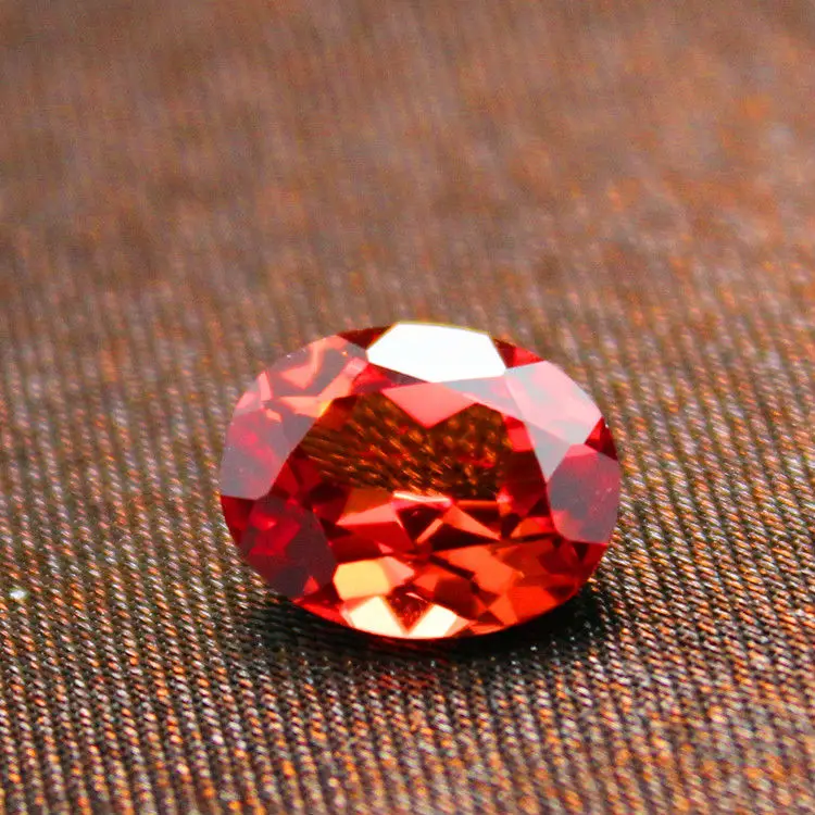 Oval Shape Spessartine mandarin garnet Loose created Gemstone jewely beads garnet top quality diy fancy colored faceted stone