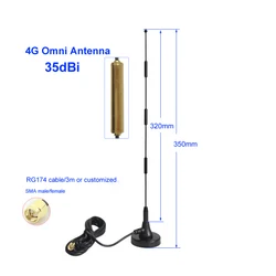 2.4g wifi 3g gsm 4g lte antena 35dbi base magnética de longa distância sma masculino