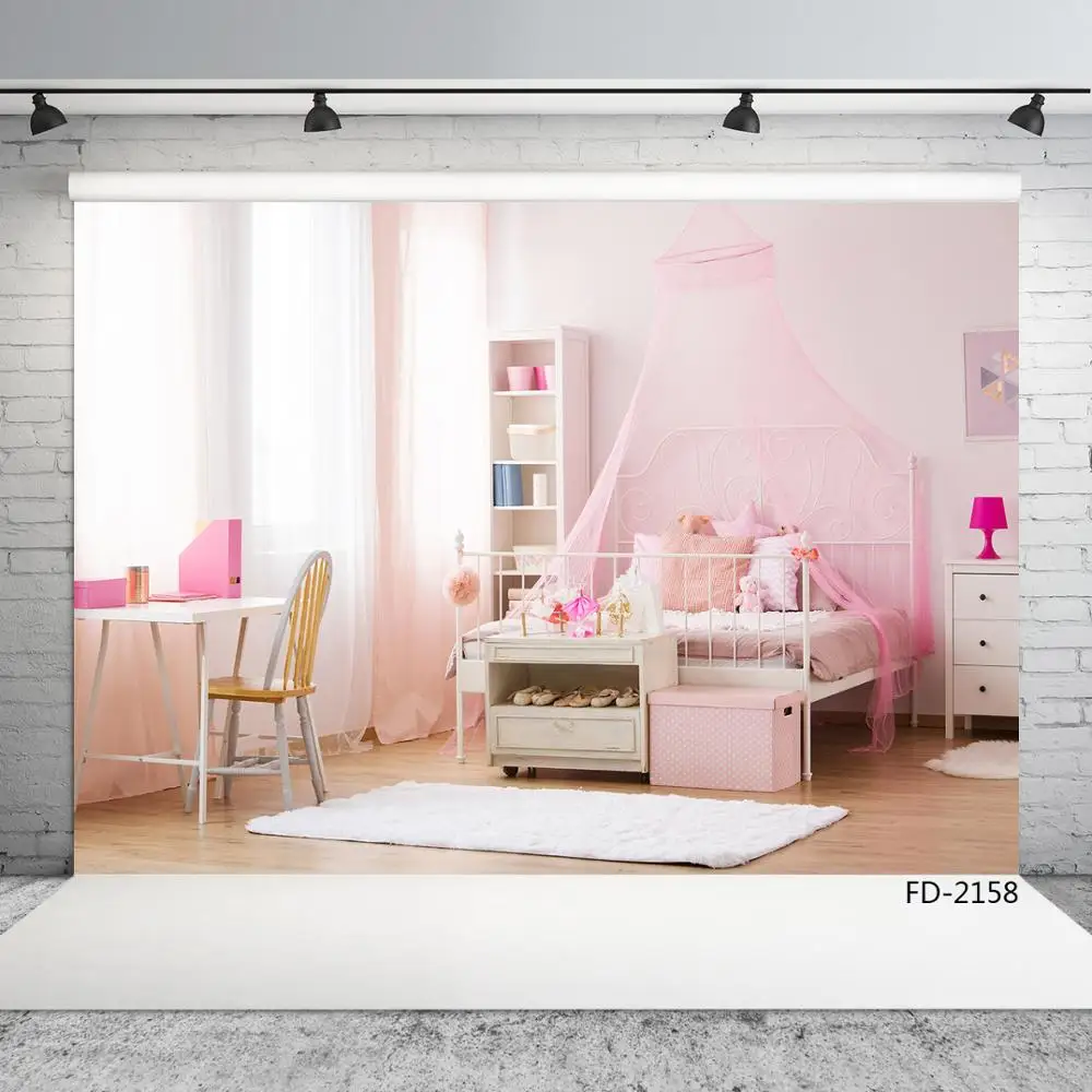 Pink Interior Baby Room Vinyl Cloth Photo Backgrounds Computer Printed Photographic Backdrops Photocall for Baby Children