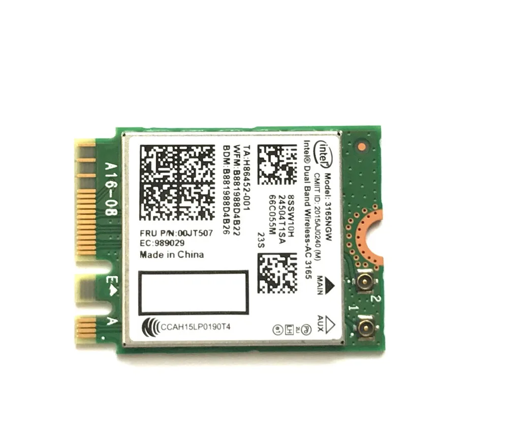 Dual Band Wireless-AC 3165 NGFF 3165NGW M.2 802.11ac WiFi 433Mbps WLAN Card+BT 2.4G/5Ghz Network For Lenovo Laptop