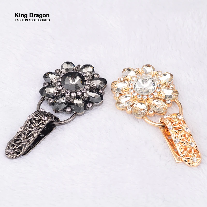 New Arrival Rhinestone Buckle For Mink Or Fur Coat Metal Decorative Buckles 1Set/Lot Black Or Gold Color KD539