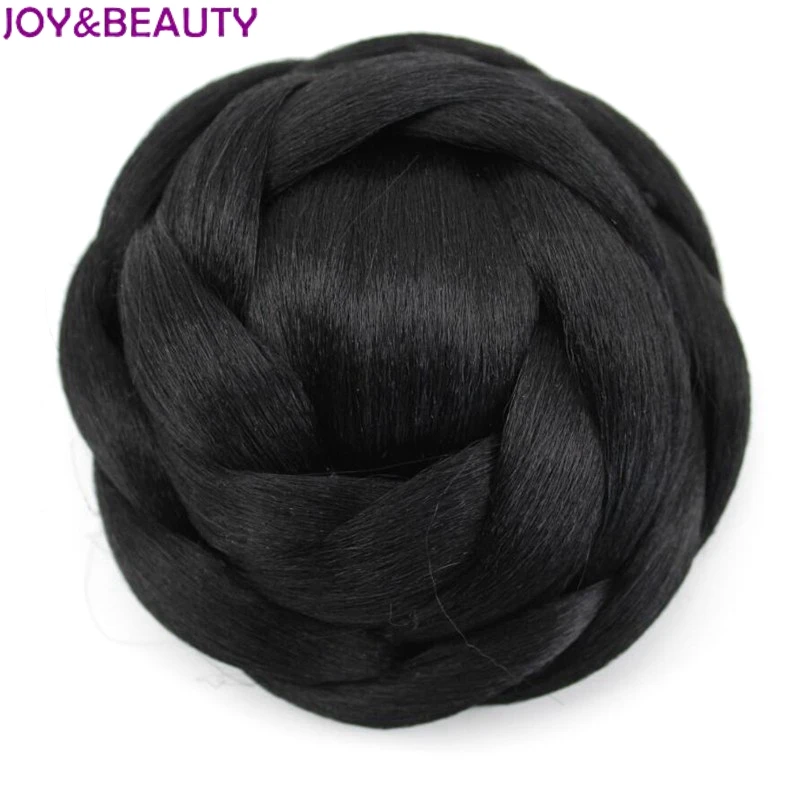 

JOY&BEAUTY 12cm Heat Resistant Fiber Black/Blonde Women Synthetic Hair Buns Clip-in Chignons