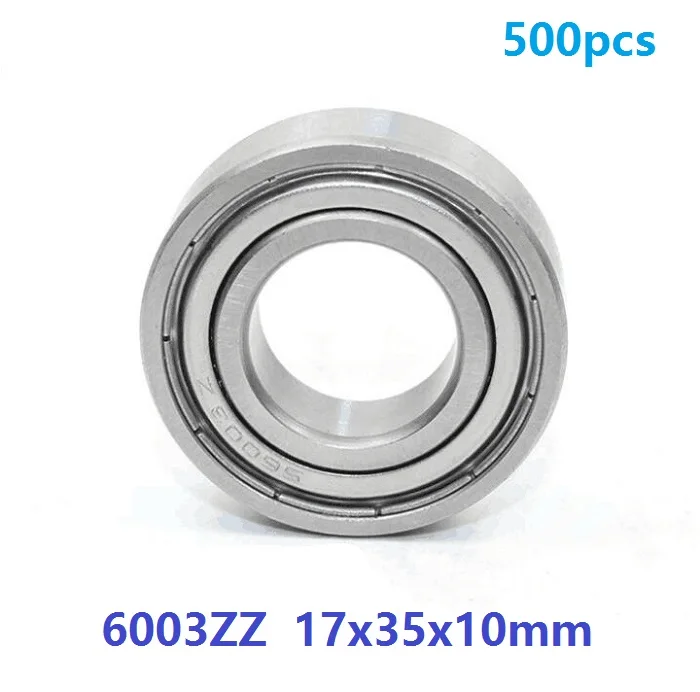 

500pcs/lot 6003ZZ 6003Z 6003 ZZ Z 17*35*10mm double shielded Deep Groove Ball bearing shaft 17x35x10mm