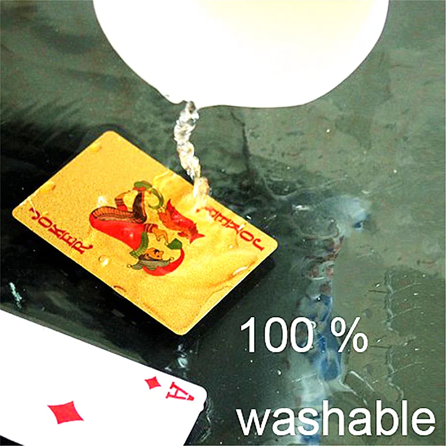 Durable Waterproof Playing Card Game Cards Gold Foil Poker Set Plastic Poker Gift Collection Table Games