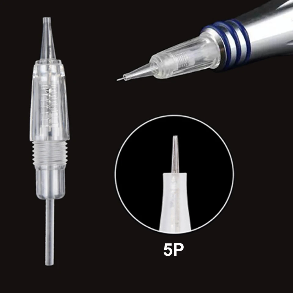 100pcs/lot Disposable 8mm Screw Tattoo Needles Cartridges For Semi Permanent Microblading Microneedling Makeup Cartridge Needles