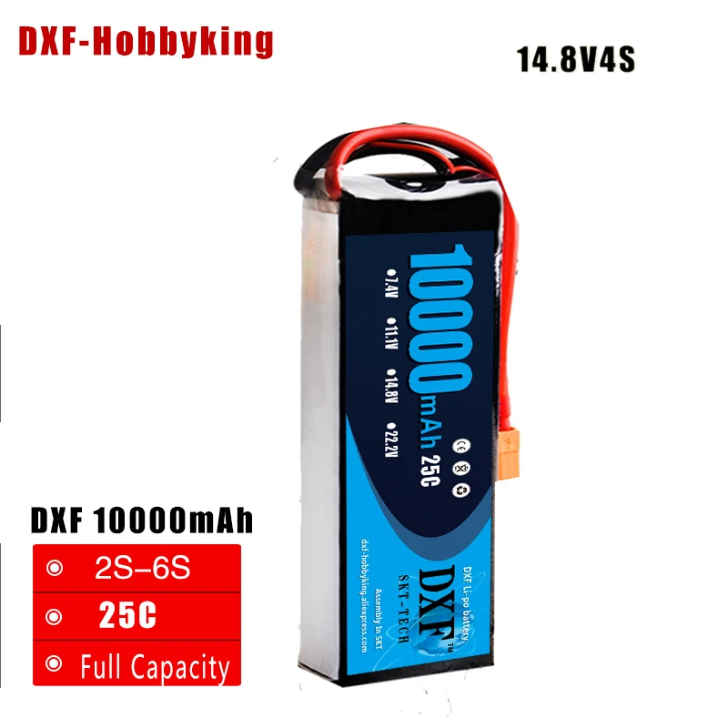 

2017 DXF Power RC LiPo Battery 14.8V 10000mAh 25C Max 50C 4S For UAV Multi-rotor Quadcopter Airplane Boat Car FPV Truck Drone