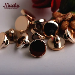 Niucky 10mm Oro/Argento gambo specchio cucire bottoni per abbigliamento di buona qualità di modo di base cucire materiale forniture P0301-039