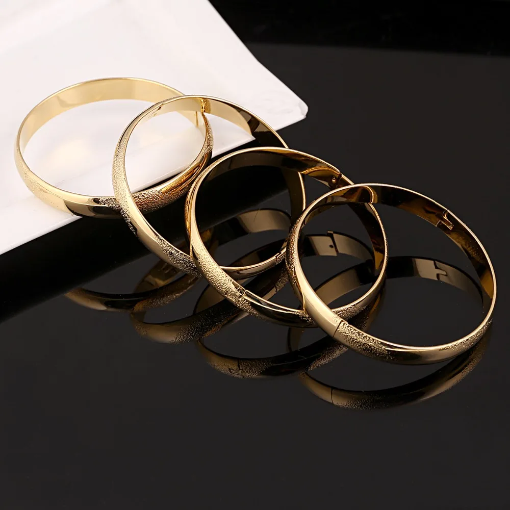 10MM Party Costume Morocco Gold Color Charm Bangles For Engagement Wedding Jewelry Accessories