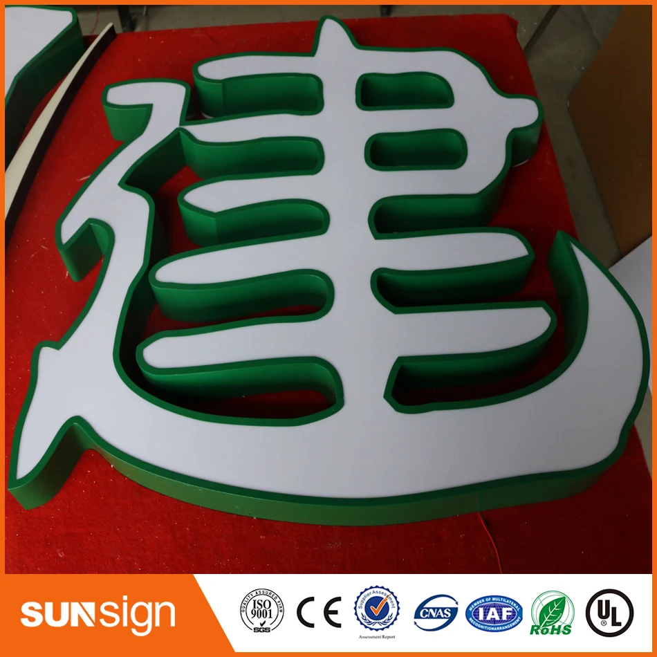 Señales de letras LED con marco de acero inoxidable