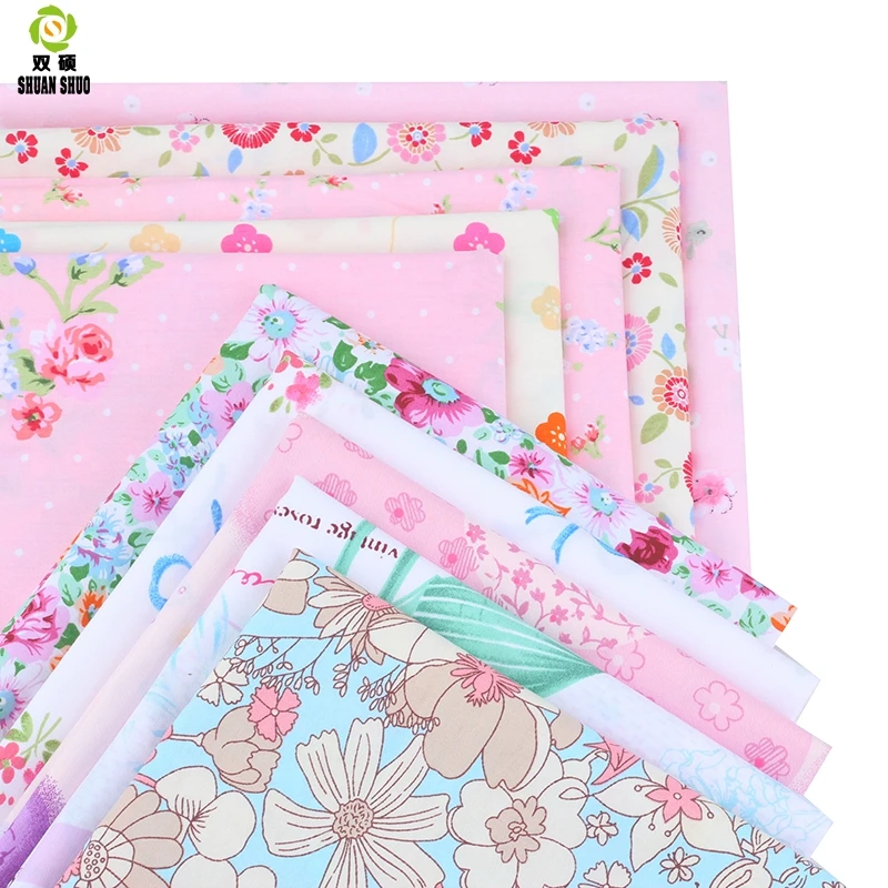 Shuanshuo New Half Meter Twill Cotton Fabric Flower Series  Patchwork Cloth Of Handmade DIY Quilting Sewing Textile Material